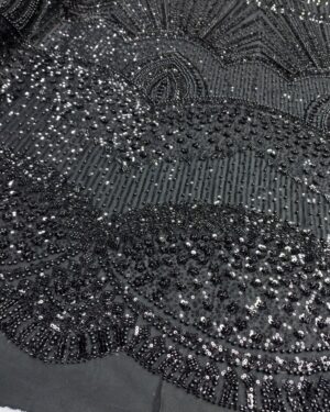Adiya Sequins Beaded lace -Black