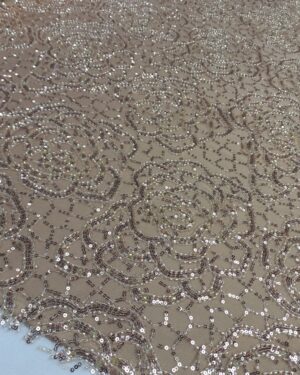 Adrianna Sequins Beaded Lace-Beige