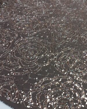 Adrianna Sequins Beaded Lace-Brown