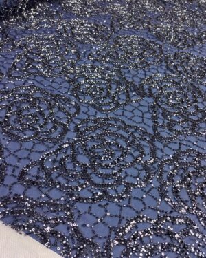Adrianna Sequins Beaded Lace-Navy