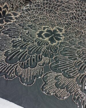 Lillian Sequins Beaded Lace- Black & Gold