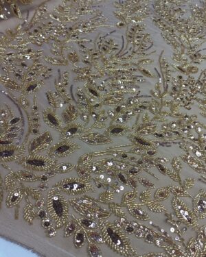 Ruby Sequins Beaded Lace-Nude