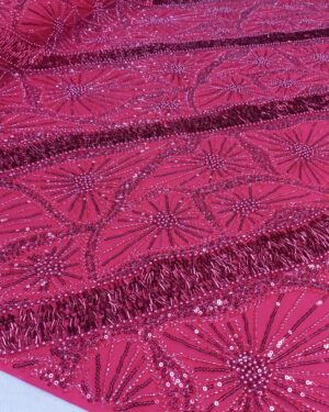 Wendy Sequins Beaded Lace-Red