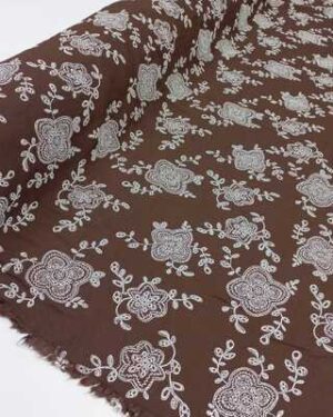CAPRI LINEN LOOK PUFF FLORAL-BROWN-GENERAL