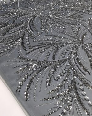 Zinnia Sequins Beaded Lace-Grey-Lace-Formal wear